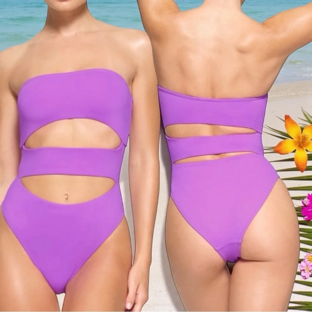 💜 SKIMS Recycled Swim Cut-Out Strapless Monokini 💜